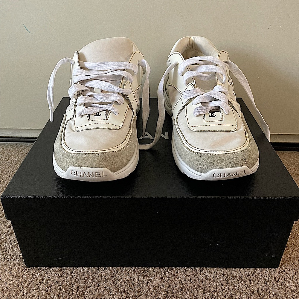 Chanel CC White Sneakers